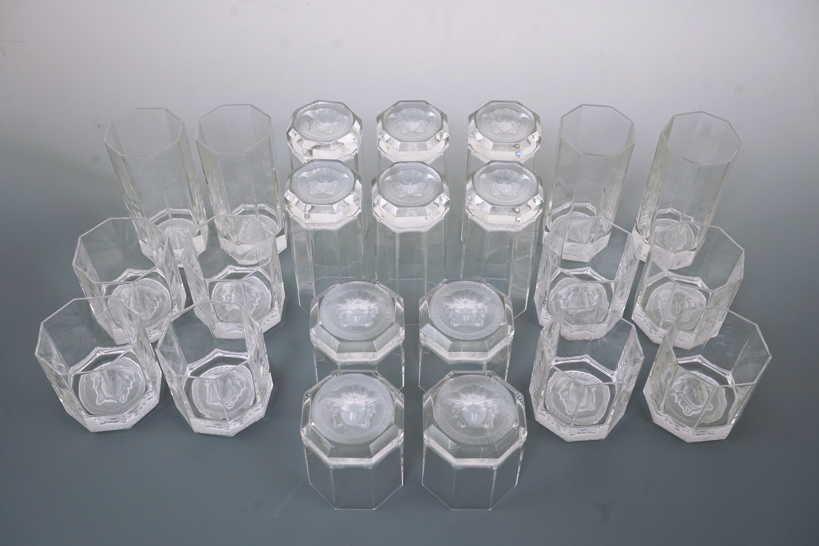 Rosenthal for Versace: A suite of 'Medusa Lumiere' drinking glasses